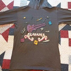 VTG 80'S ALABAMA Band RARE‎ Medium Single Stitch Long Sleeve Hoodie Made In USA